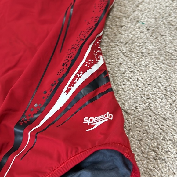 Speedo Red Racing Swimsuit size 30/8 - Picture 2 of 7